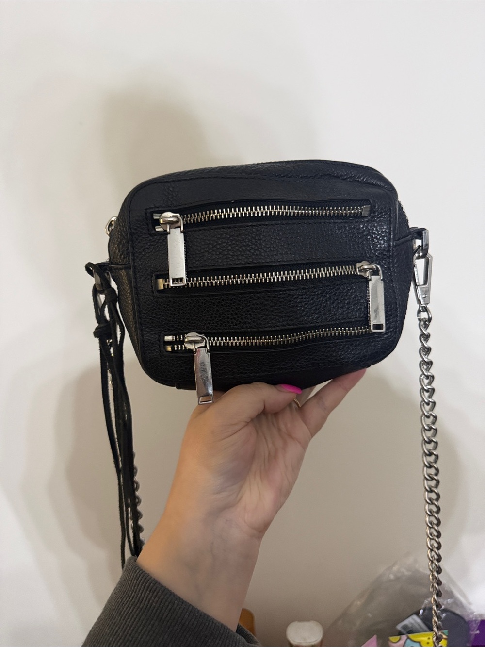 Rebecca Minkoff Crossbody Bag with Silver Zippers